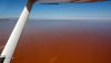 Flight over the Lake Eyer, salt lake with water, SA - Outback